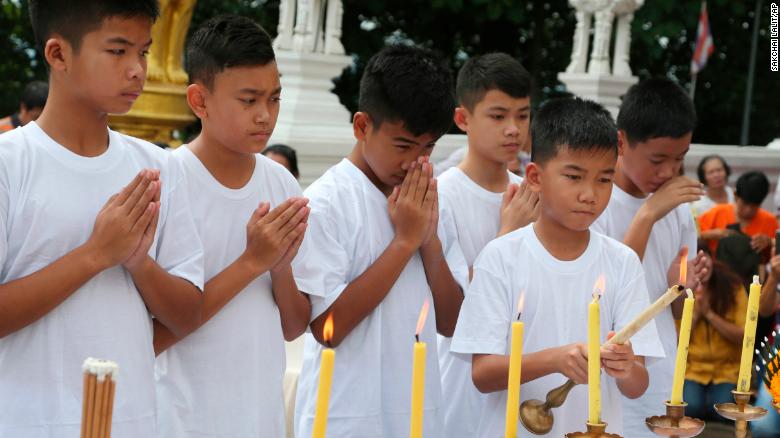 Thai soccer team rescued from cave to become novice Buddhist monks