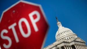 Acrimony deepens after government shutdown's first day