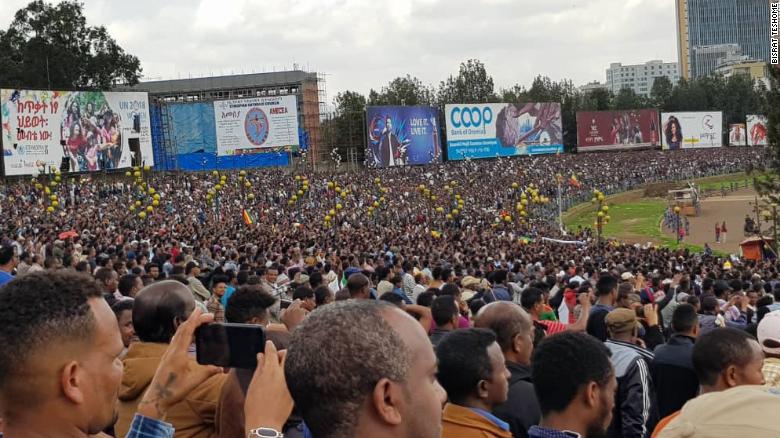 Police fire tear gas at protesters during state funeral for Ethiopia's Grand Dam engineer