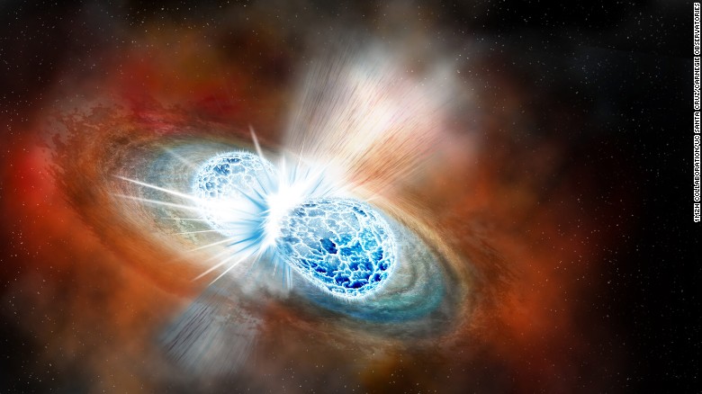 First-seen neutron star collision creates light, gravitational waves and gold