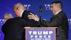 Trump rushed off stage at campaign rally