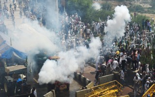 Delhi police use teargas, water cannon to break up farmers’ protest