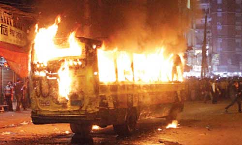 Violence marks blockade, hartal BNP activist shot dead in Magura, miscreants set fire to train in Narayanganj.