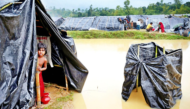Rain worsens plight of Rohingyas