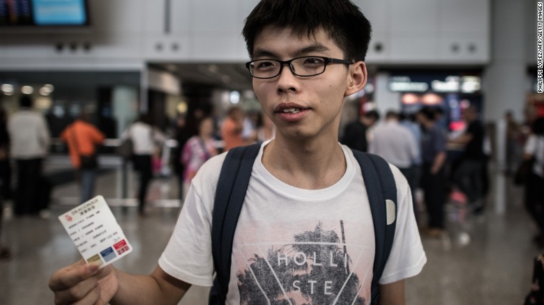 Hong Kong protest leader Joshua Wong barred from Thailand