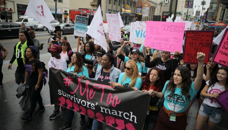 Hundreds join Hollywood #MeToo march against sexual abuse