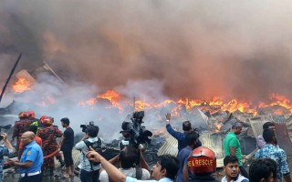Bangabazar market fire causes huge traffic jam in surrounding areas