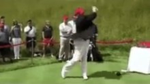 Trump retweets GIF of him hitting Clinton with golf ball
