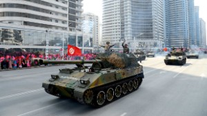 North Korea sends clear message with missile parade on eve of Olympics