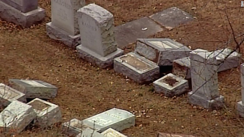 Vandals damage 100 headstones at Jewish cemetery, police say