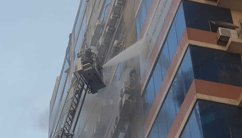 Fire at JOF headquarters building