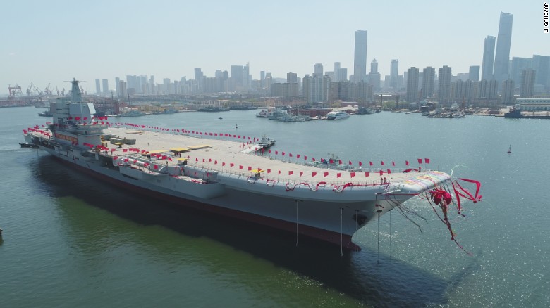 China launches its first homegrown aircraft carrier