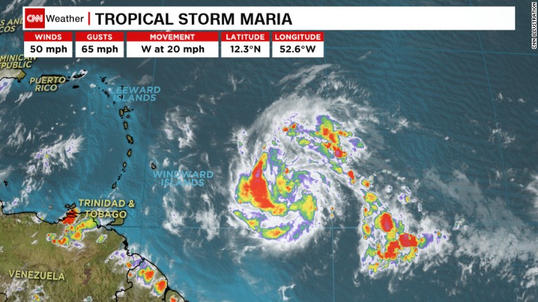 Tropical Storm Maria threatens Caribbean; Lee forms in Atlantic