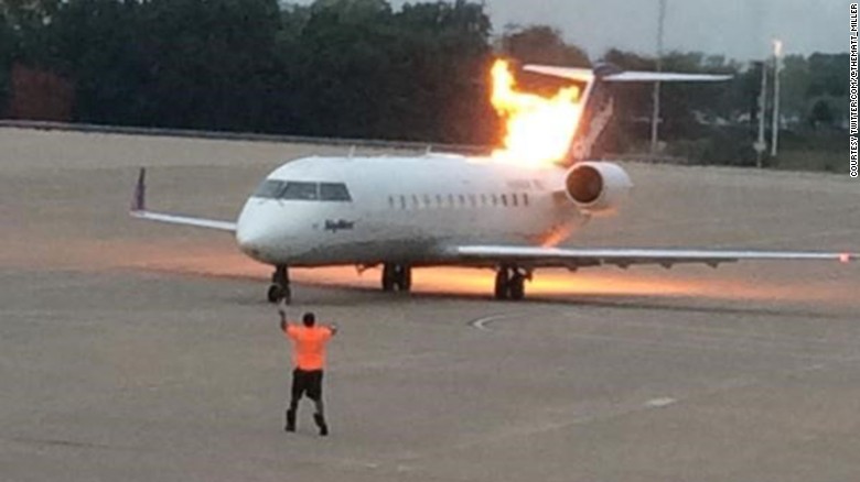 Travelers at Nashville airport see flames from Delta-operated SkyWest plane