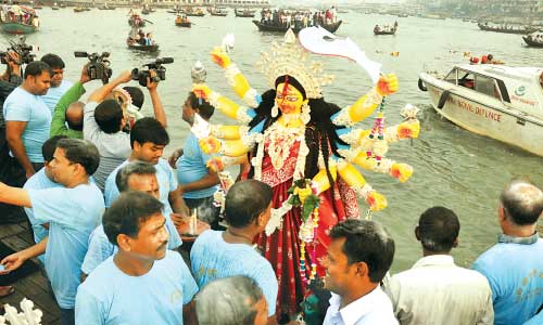 Durga Puja ends with Devi immersion