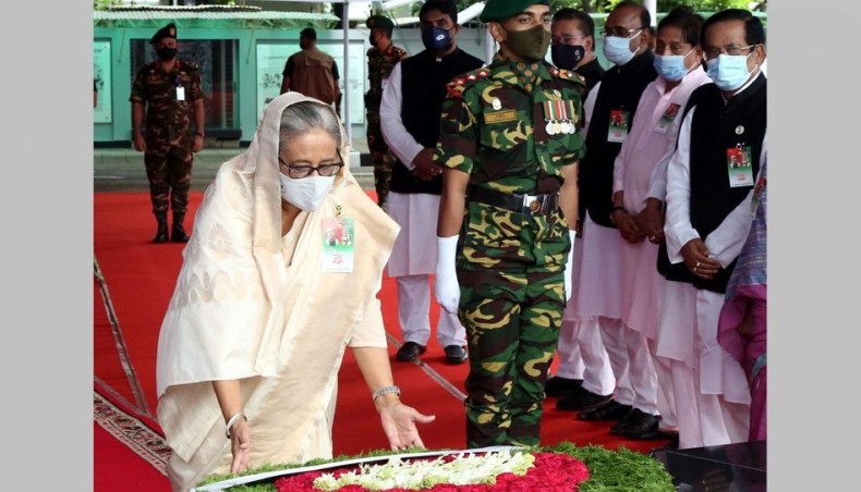 Hasina pays tribute to Mujib marking AL's founding anniversary