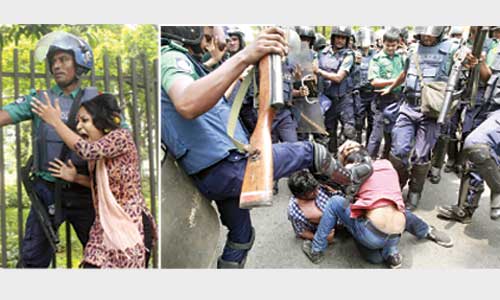 SEXUAL HARASSMENT ON POHELA BOISHAK 21 injured as police attack protesters