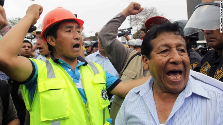 Peru declares state of emergency over mining violence.
