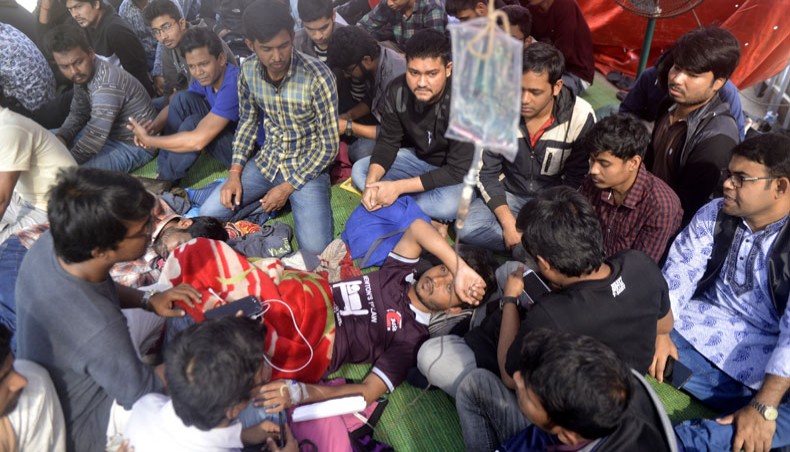 DEFERMENT OF DHAKA CITY POLLS 5 more students fall sick while protesting for deferment of polls