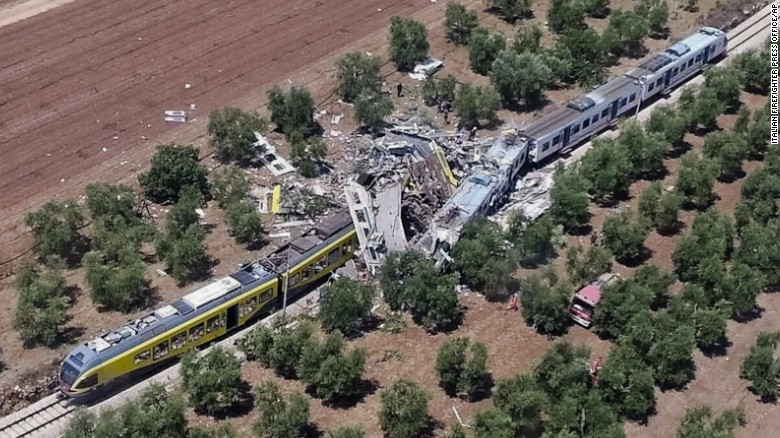 At least 10 killed in Italy train collision