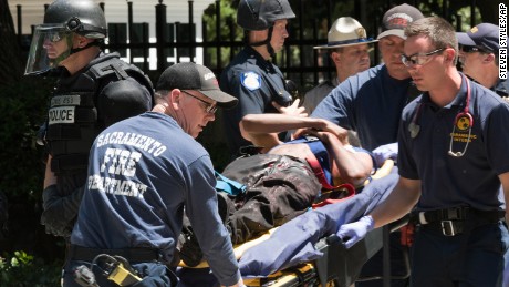 At least 10 injured -- some stabbed -- at California rally, authorities say