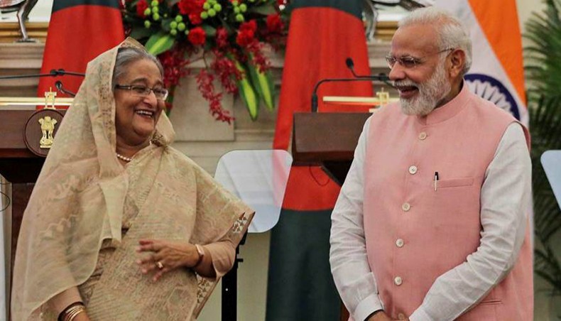 Modi greets Hasina