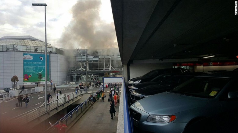 2 explosions at Brussels airport, reports of several killed