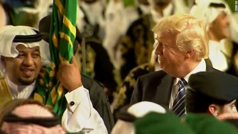 Trump, White House officials bounce along to Saudi sword dance
