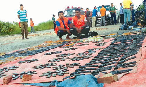 Big cache of arms, ammo found in city canal