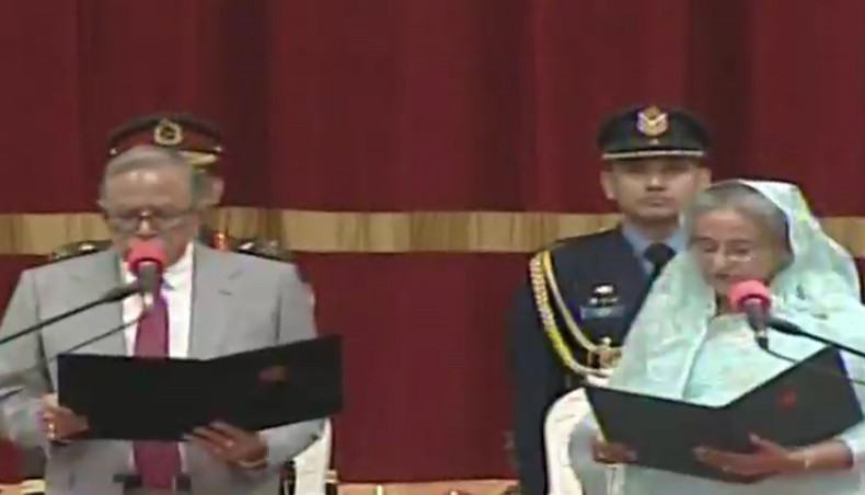 Hasina swears in as PM for third consecutive term